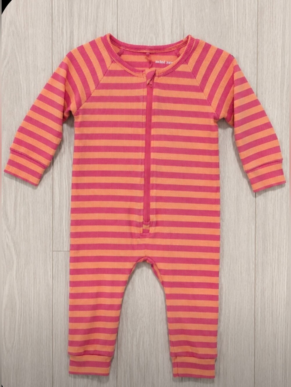 Mini Rodini Pink & Orange Striped One-Piece